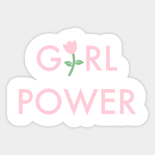 Pink Girl Flower Power Sticker